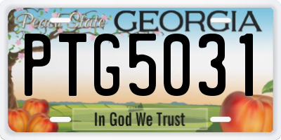GA license plate PTG5031