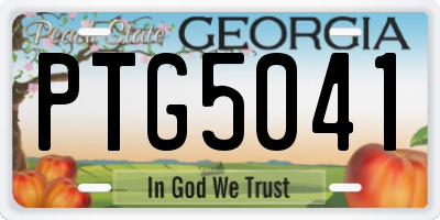 GA license plate PTG5041