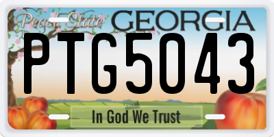GA license plate PTG5043