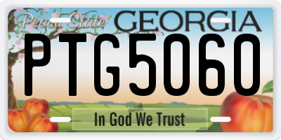 GA license plate PTG5060