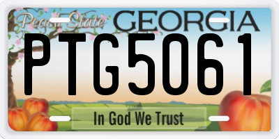 GA license plate PTG5061