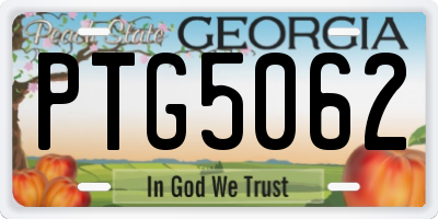 GA license plate PTG5062