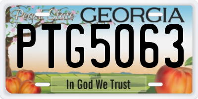 GA license plate PTG5063