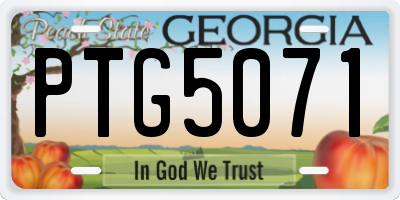 GA license plate PTG5071