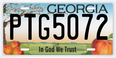 GA license plate PTG5072