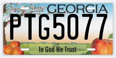GA license plate PTG5077