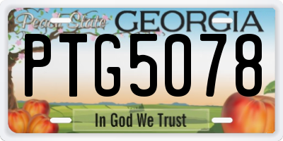 GA license plate PTG5078