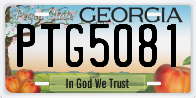 GA license plate PTG5081