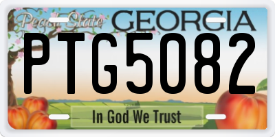 GA license plate PTG5082