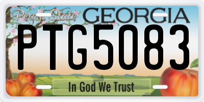 GA license plate PTG5083