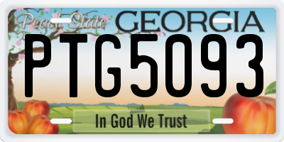 GA license plate PTG5093