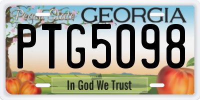 GA license plate PTG5098