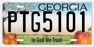 GA license plate PTG5101