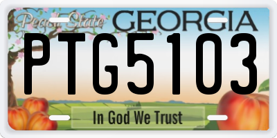 GA license plate PTG5103