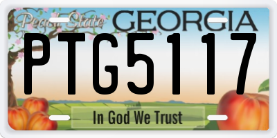 GA license plate PTG5117