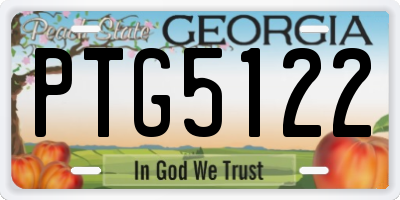 GA license plate PTG5122