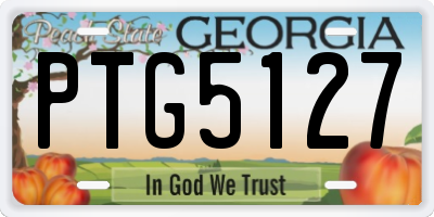 GA license plate PTG5127
