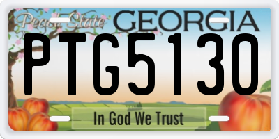 GA license plate PTG5130