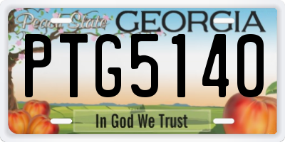 GA license plate PTG5140