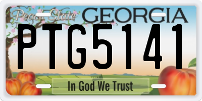 GA license plate PTG5141