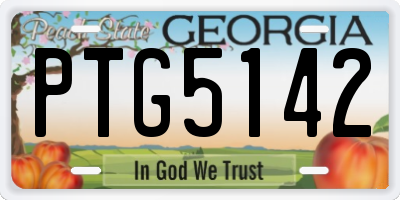 GA license plate PTG5142