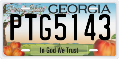 GA license plate PTG5143