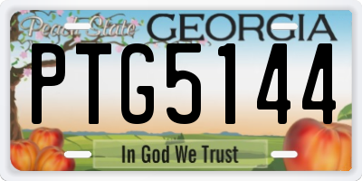 GA license plate PTG5144