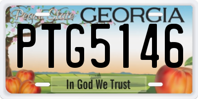 GA license plate PTG5146
