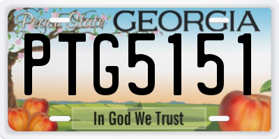 GA license plate PTG5151
