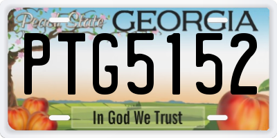 GA license plate PTG5152