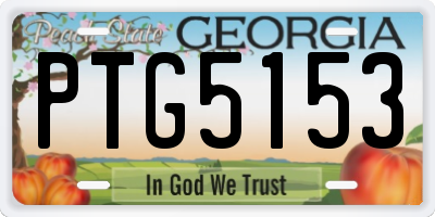 GA license plate PTG5153