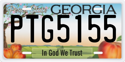 GA license plate PTG5155