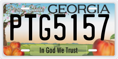GA license plate PTG5157