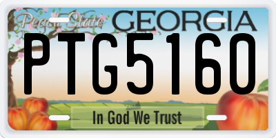 GA license plate PTG5160