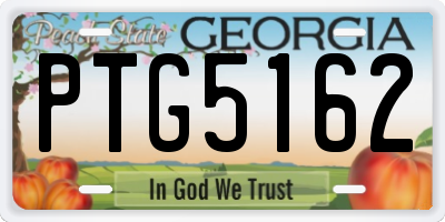 GA license plate PTG5162