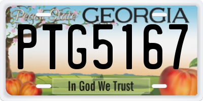 GA license plate PTG5167