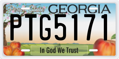 GA license plate PTG5171