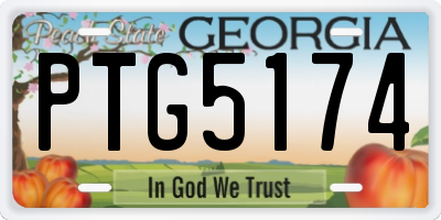 GA license plate PTG5174