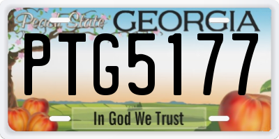 GA license plate PTG5177