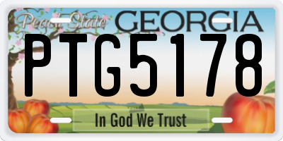 GA license plate PTG5178