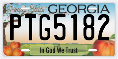 GA license plate PTG5182