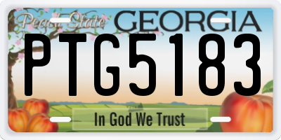 GA license plate PTG5183