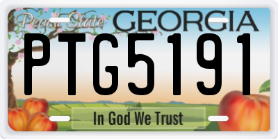 GA license plate PTG5191