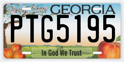 GA license plate PTG5195