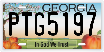 GA license plate PTG5197