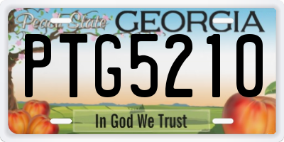 GA license plate PTG5210