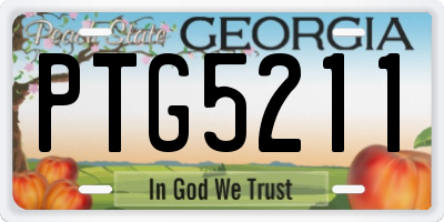 GA license plate PTG5211