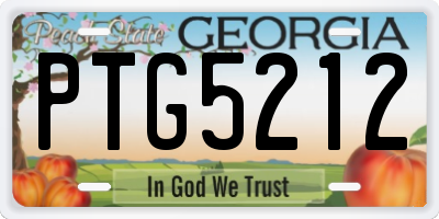 GA license plate PTG5212