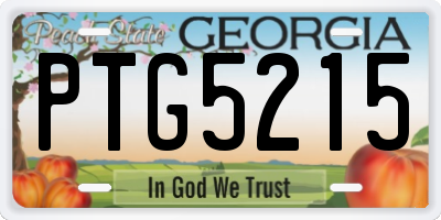 GA license plate PTG5215