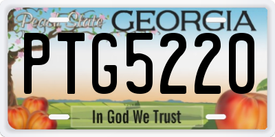 GA license plate PTG5220